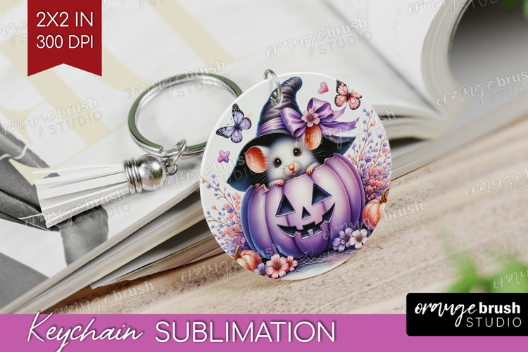 Mouse Halloween Keychain PNG Coquette Keychain Sublimation