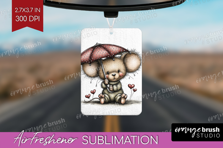 Mouse Valentine Air Freshener PNG Whimsical Animal PNG