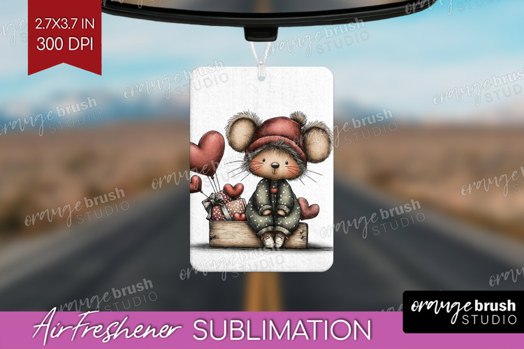 Mouse Valentine Air Freshener PNG Whimsical Animal PNG