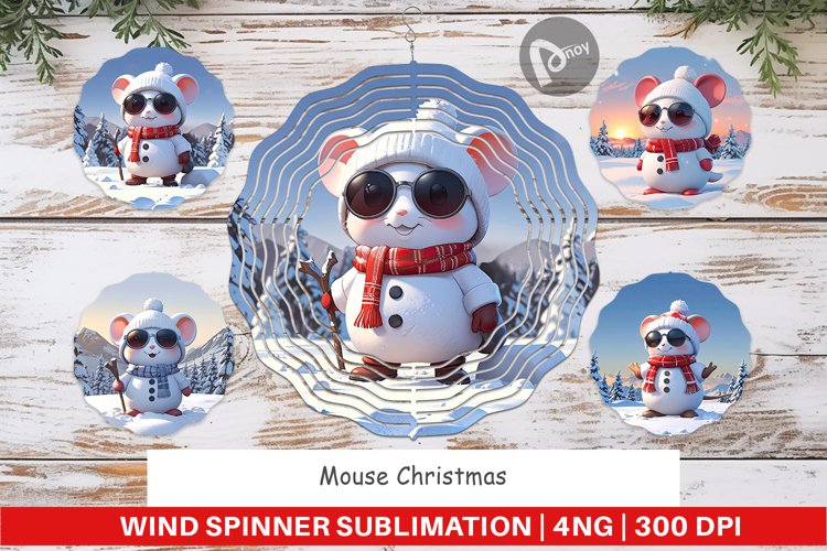 Wind Spinner Mouse Christmas