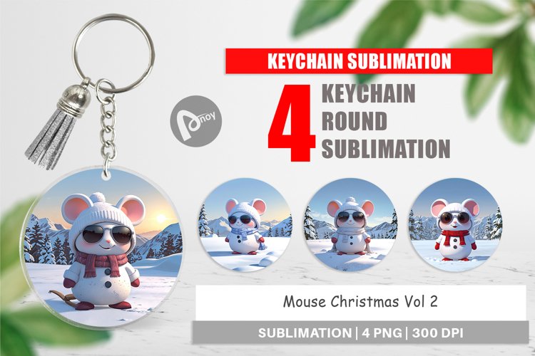 Keychain Mouse Christmas