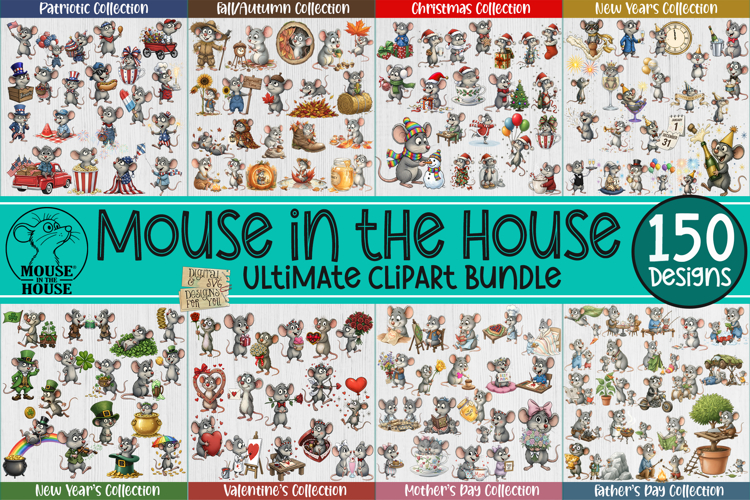 Mouse in the House Ultimate Clipart Bundle 150 PNG Designs