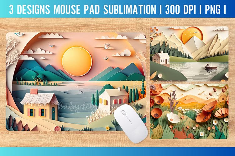 Autumn 3D Mouse Pad Sublimation Design PNG example image 1