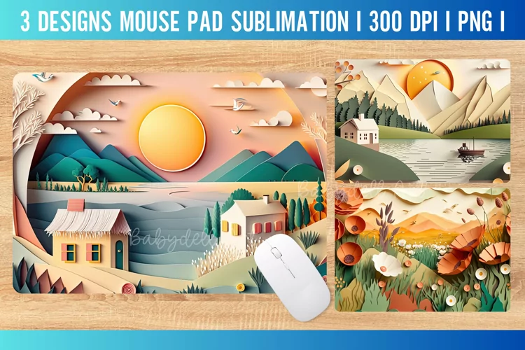 Autumn 3D Mouse Pad Sublimation Design PNG