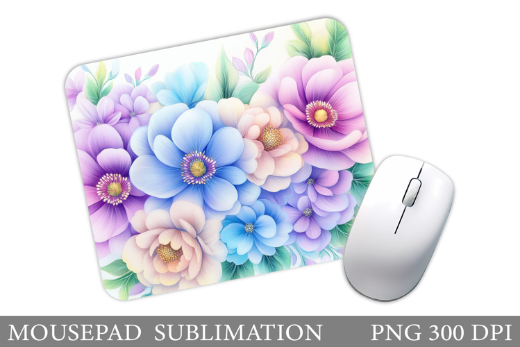 Flowers Mouse Pad Sublimation. Floral Mouse Pad Design example image 1