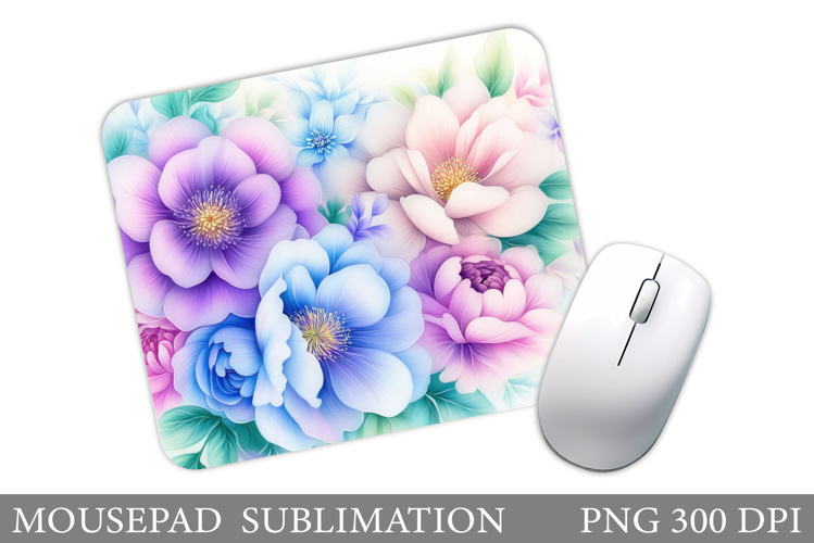 Flowers Mouse Pad Sublimation. Floral Mouse Pad Design