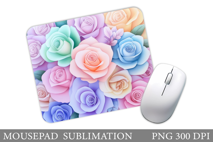 Roses Mouse Pad Sublimation. Flowers Mouse Pad Design