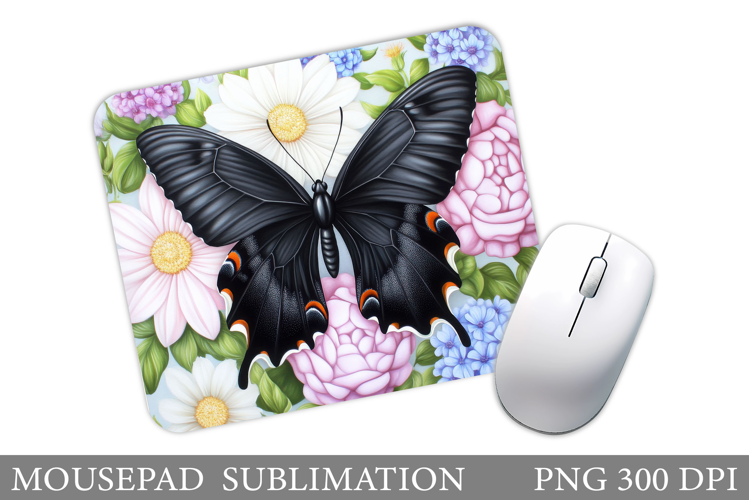 Butterfly Mouse Pad Design. Flowers Mouse Pad Sublimation
