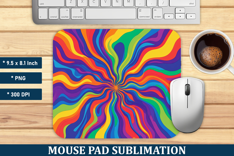 Psychedelic Pattern Mouse Pad | Mouse Pad Sublimation