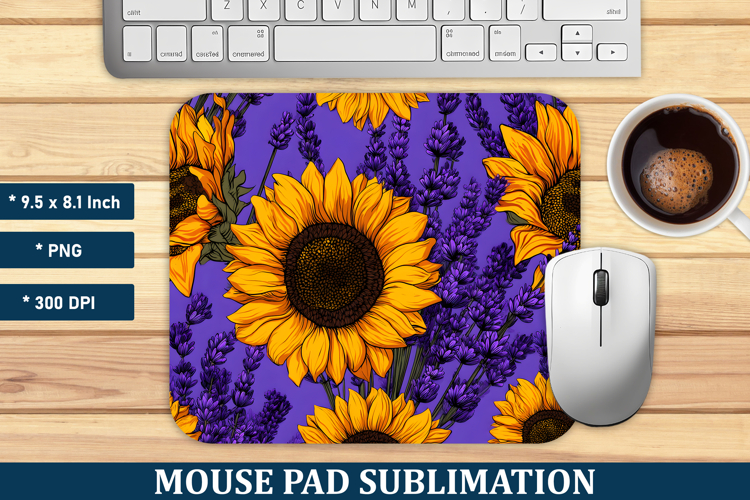 Lavender & Sunflower Mouse Pad | Mouse Pad Sublimation