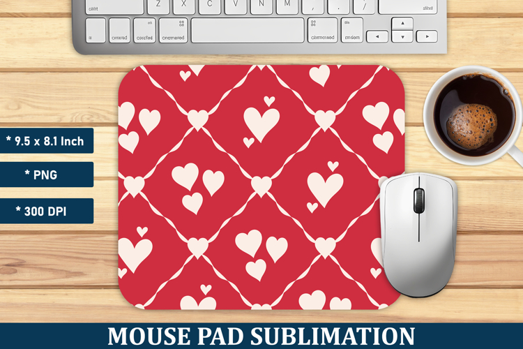 Heart Pattern Mouse Pad | Mouse Pad Sublimation