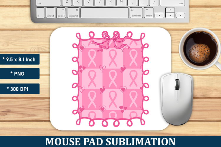 Breast Cancer Coquette Mouse Pad | Mouse Pad Sublimation