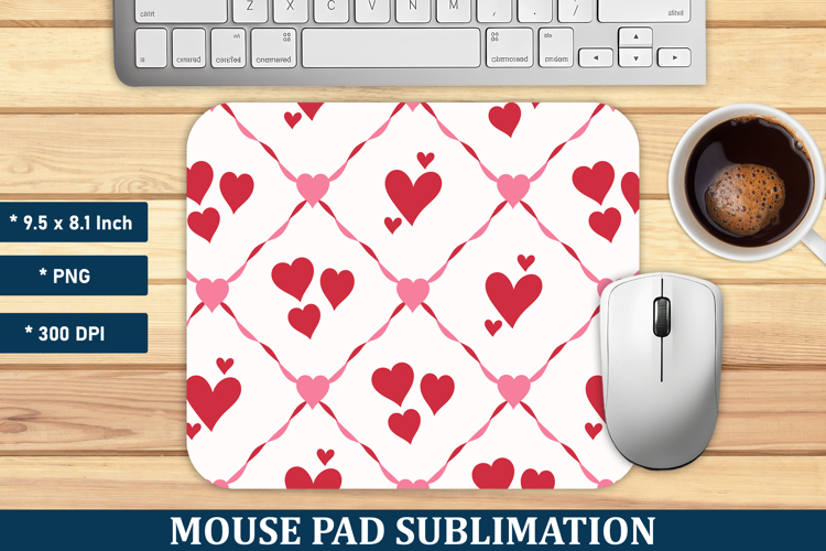 Heart Pattern Mouse Pad | Mouse Pad Sublimation