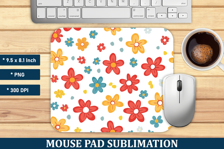Cute Flower Pattern Mouse Pad | Mouse Pad Sublimation