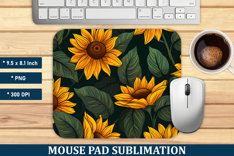 Sunflower Pattern Mouse Pad | Mouse Pad Sublimation