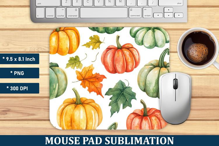 Watercolor Fall Pattern Mouse Pad | Mouse Pad Sublimation