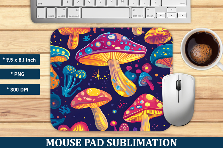 Whimsical Mushroom Mouse Pad | Mouse Pad Sublimation