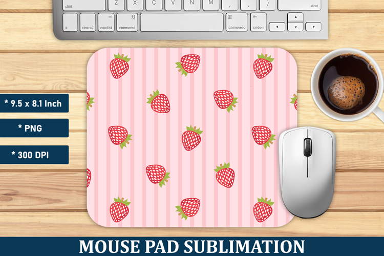 Strawberry Stripe Mouse Pad | Mouse Pad Sublimation