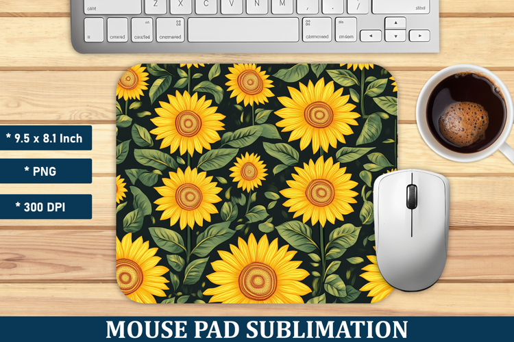 Sunflower Pattern Mouse Pad | Mouse Pad Sublimation