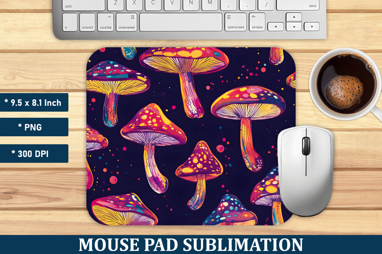 Whimsical Mushroom Mouse Pad | Mouse Pad Sublimation