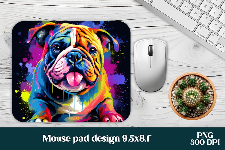Rainbow dog mouse pad wrap | Animal mouse pad