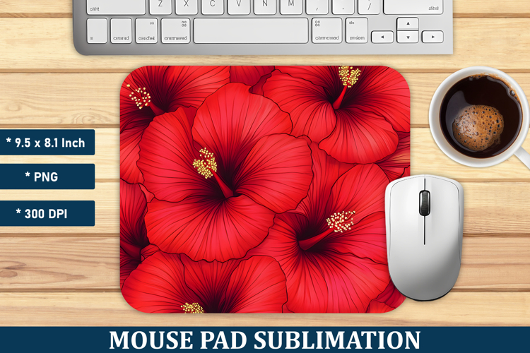 Hibiscus Flower Mouse Pad | Mouse Pad Sublimation