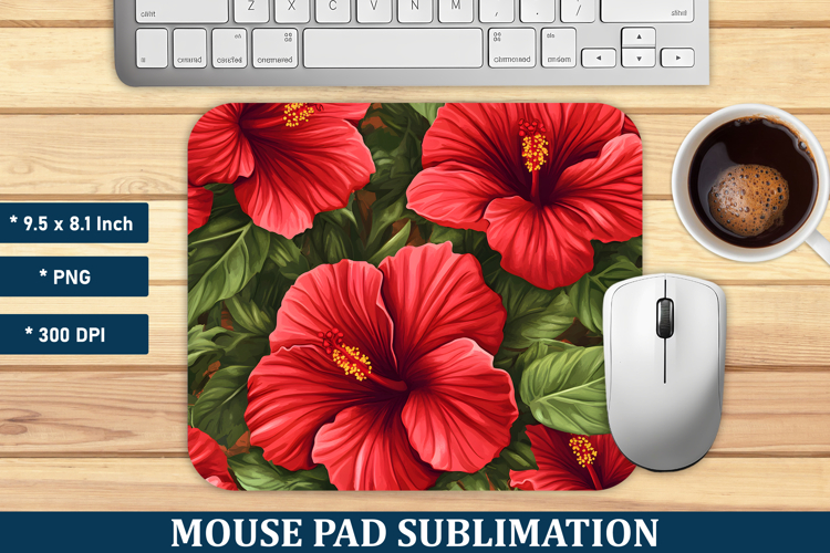 Hibiscus Flower Mouse Pad | Mouse Pad Sublimation