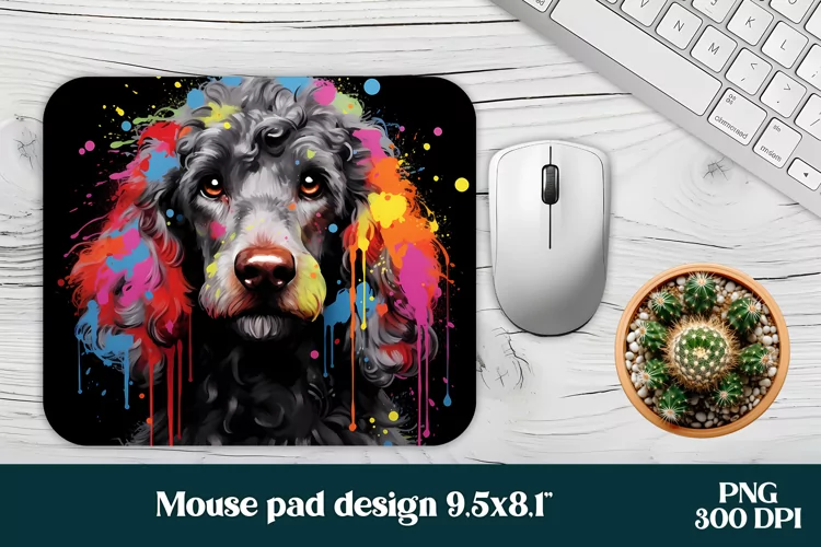 Rainbow dog mouse pad | Mousepad wrap sublimation