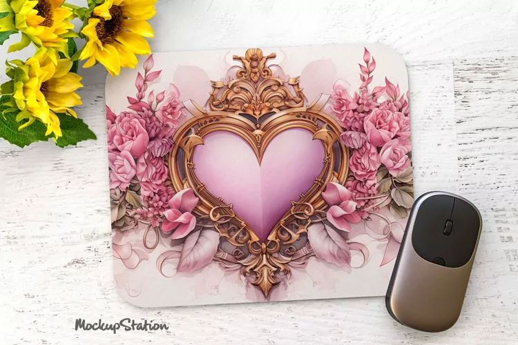 Love Mouse Pad Sublimation PNG | Romantic Heart Clipart