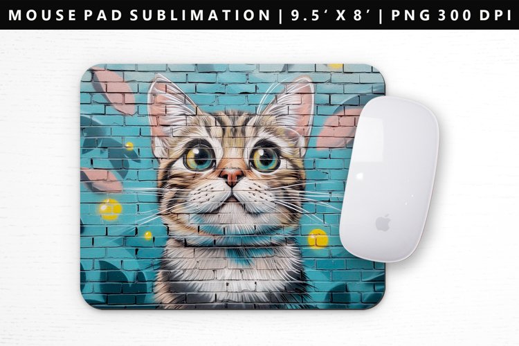 Funny Cat Mouse Pad Design | Mouse Pad Sublimation PNG