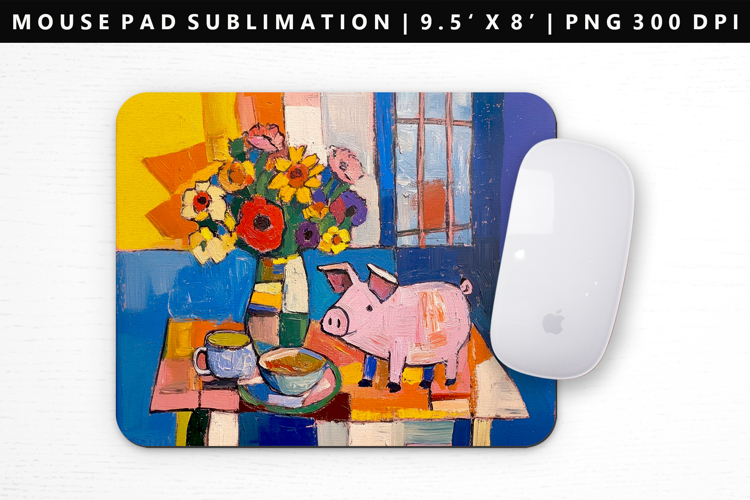 Pig Mouse Pad Design | Mouse Pad Sublimation PNG