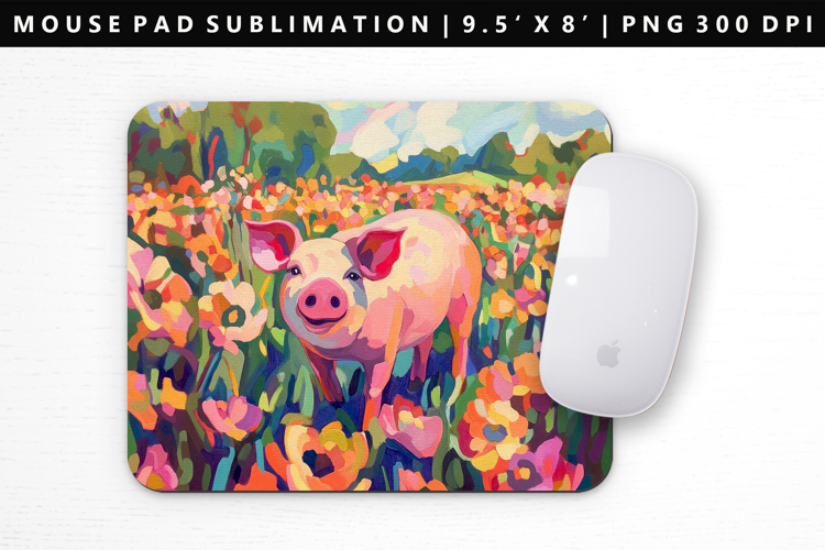 Pig Mouse Pad Design | Mouse Pad Sublimation PNG