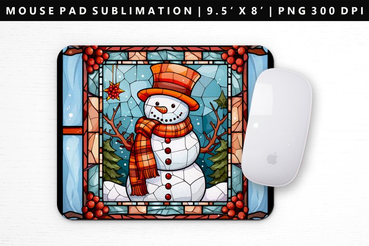 Snowman Mouse Pad Design | Mouse Pad Sublimation PNG