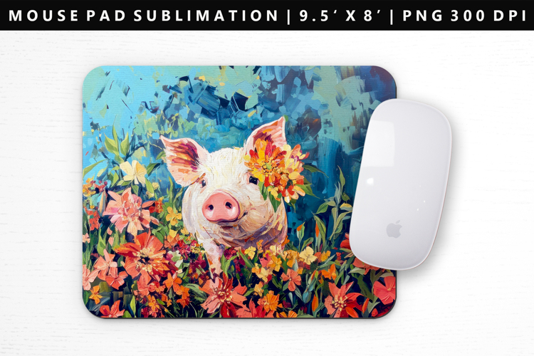 Pig Mouse Pad Design | Mouse Pad Sublimation PNG