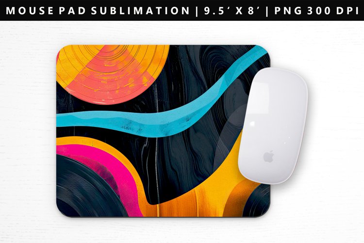 Retro Pop Art Mouse Pad Design | Mouse Pad Sublimation PNG example image 1
