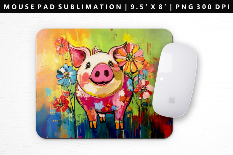 Pig Mouse Pad Design | Mouse Pad Sublimation PNG