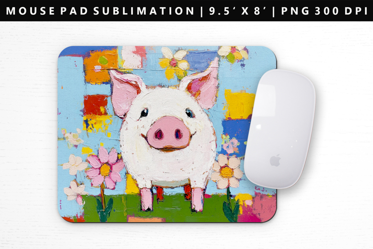 Pig Mouse Pad Design | Mouse Pad Sublimation PNG