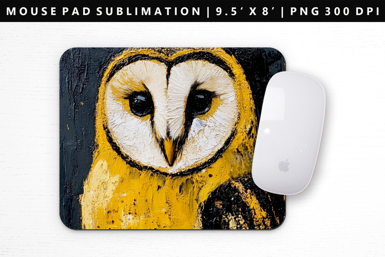 Owl Mouse Pad Design | Mouse Pad Sublimation PNG