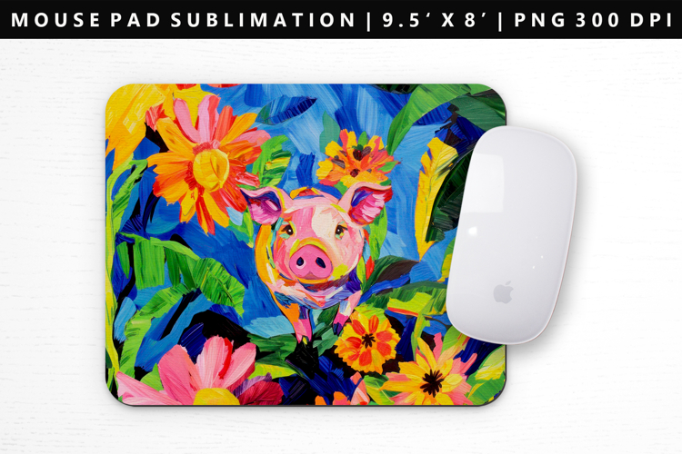 Pig Mouse Pad Design | Mouse Pad Sublimation PNG