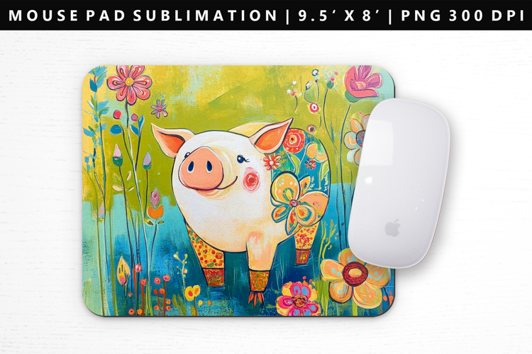 Pig Mouse Pad Design | Mouse Pad Sublimation PNG