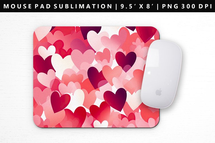 Heart Mouse Pad Design | Mouse Pad Sublimation PNG example image 1