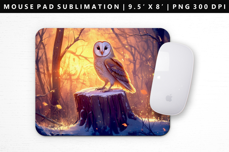 Owl Mouse Pad Design | Mouse Pad Sublimation PNG