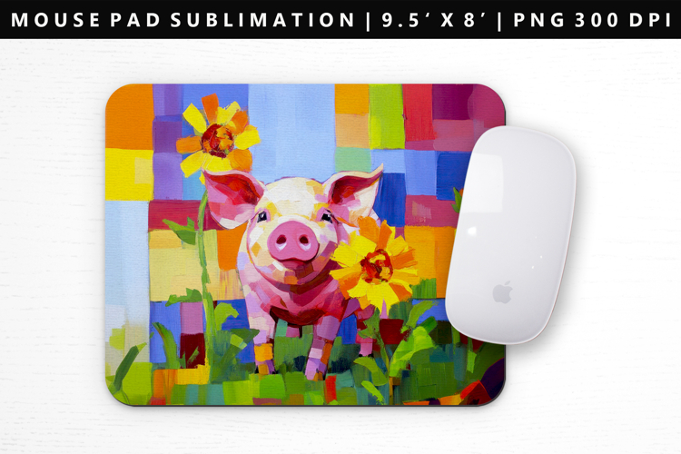 Pig Mouse Pad Design | Mouse Pad Sublimation PNG