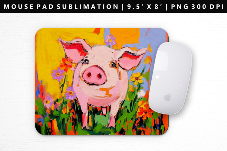 Pig Mouse Pad Design | Mouse Pad Sublimation PNG