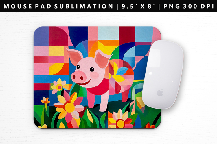 Pig Mouse Pad Design | Mouse Pad Sublimation PNG