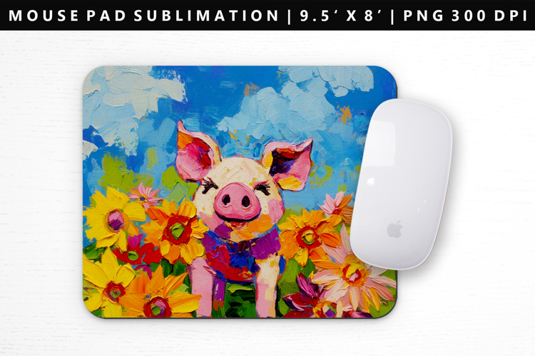 Pig Mouse Pad Design | Mouse Pad Sublimation PNG