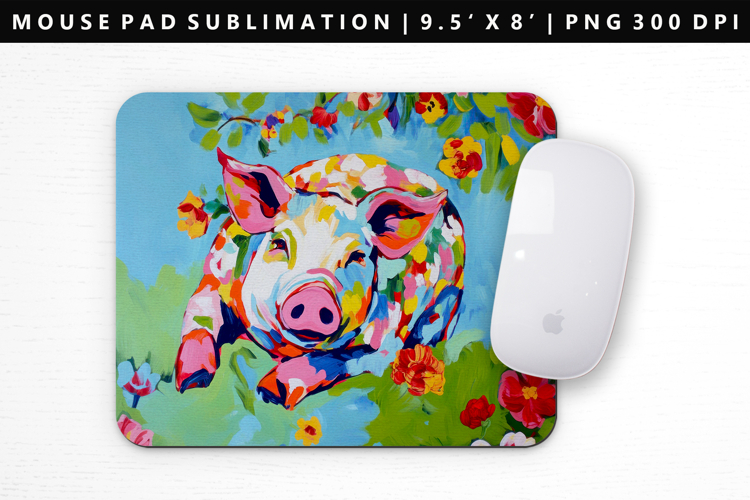 Pig Mouse Pad Design | Mouse Pad Sublimation PNG