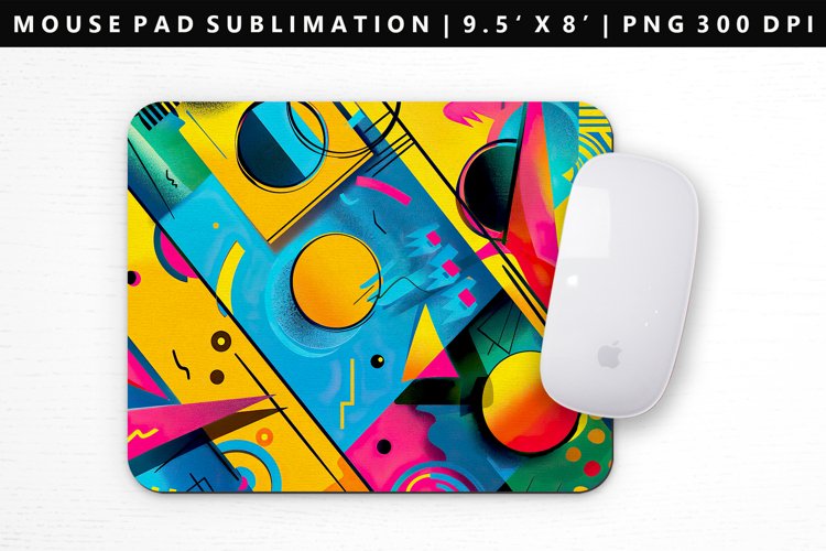 Retro Pop Art Mouse Pad Design | Mouse Pad Sublimation PNG example image 1