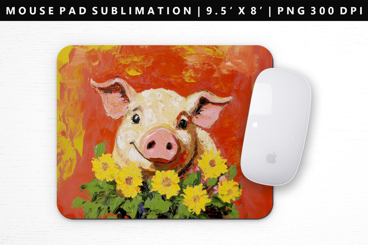 Pig Mouse Pad Design | Mouse Pad Sublimation PNG