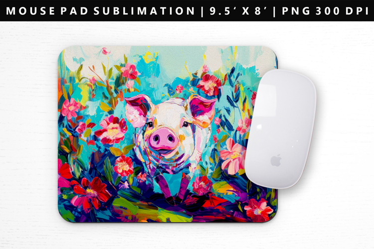 Pig Mouse Pad Design | Mouse Pad Sublimation PNG